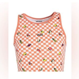 Vans Peach Checkered Fruit Crop Top XS